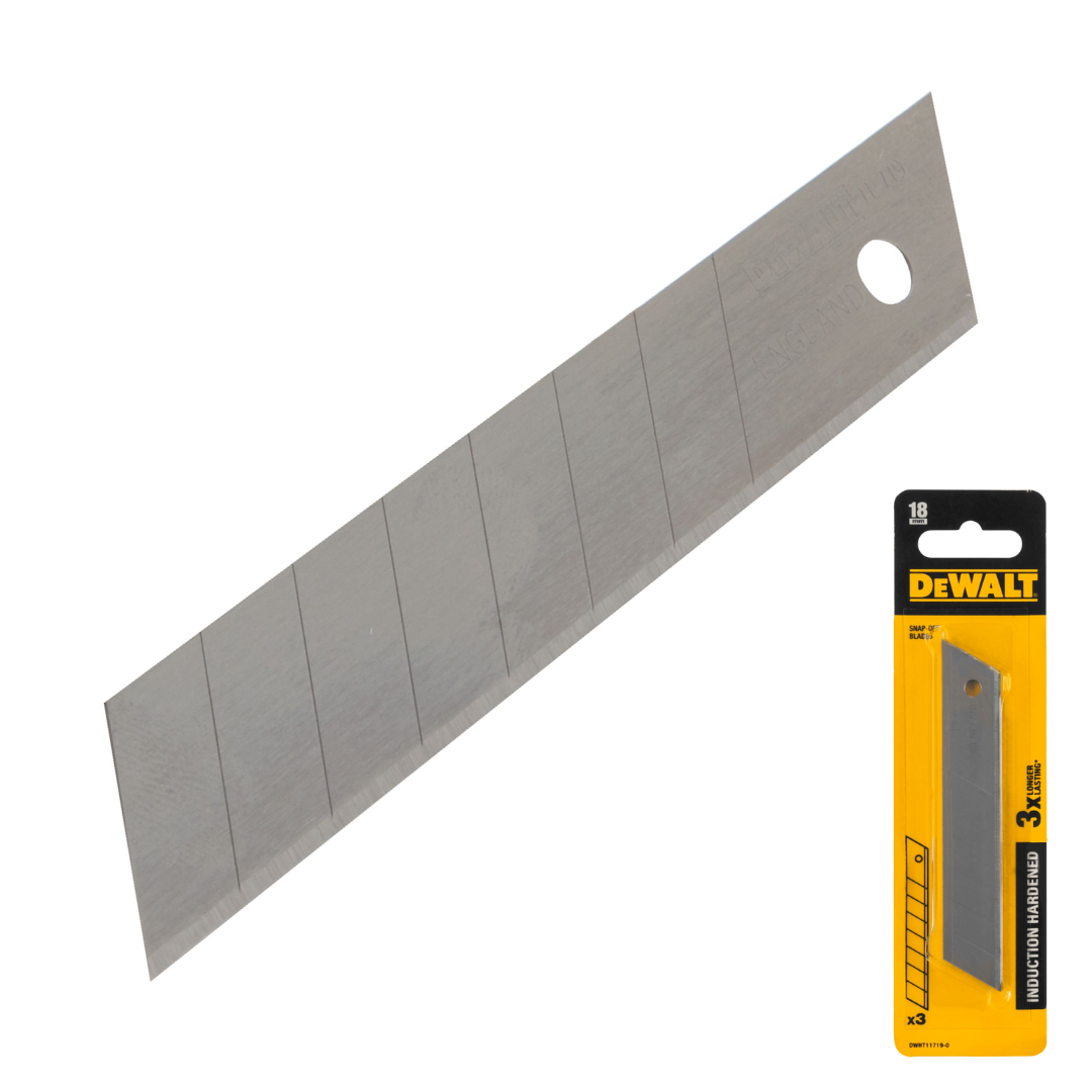 ใบมีดคัตเตอร์ Hardened ขนาด 18 มม. No.DWHT11719-0 DEWALT (3 ชิ้น)