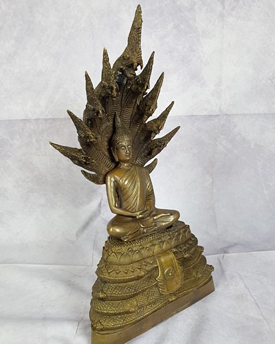 พระบูชาเนื้อทองเหลือง พระนาคปรก หน้าตัก 5 นิ้ว