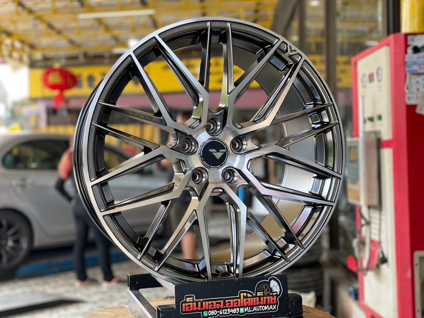 ล้อแม็กซ์ VorsteinerVFF107 (MF-1202) ล้อแม็กซ์ใหม่ขอบ19 หน้า 8.5 ET38 5x113 หลัง 9.5 ET38 5x113 สีดำขอบเงา (HBFP)