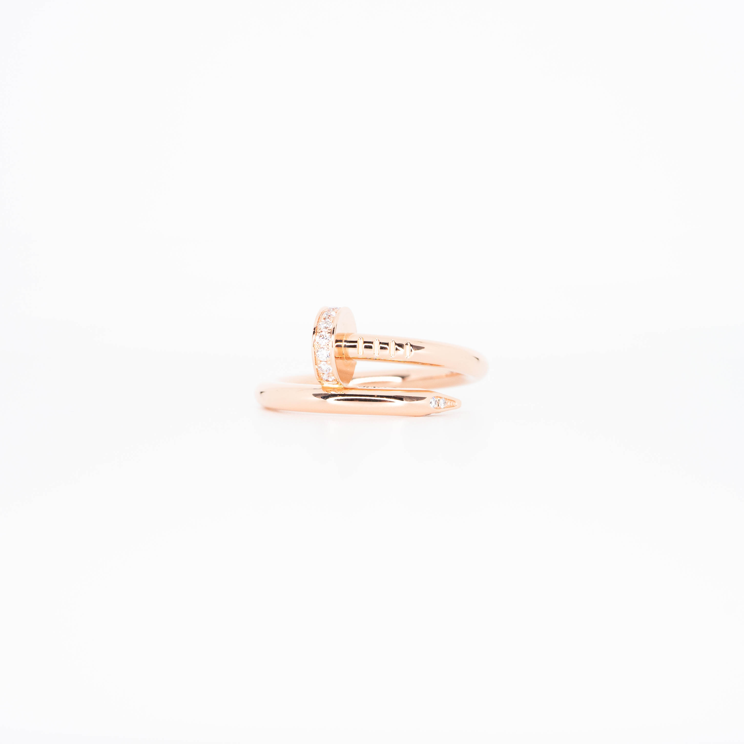 แหวน Cartier Juste Un Clou Ring with Pave Diamonds ทองชมพู18K ไซส์ 54# (Used) +กล่องและการ์ดShopไทย2021และใบเสร็จ