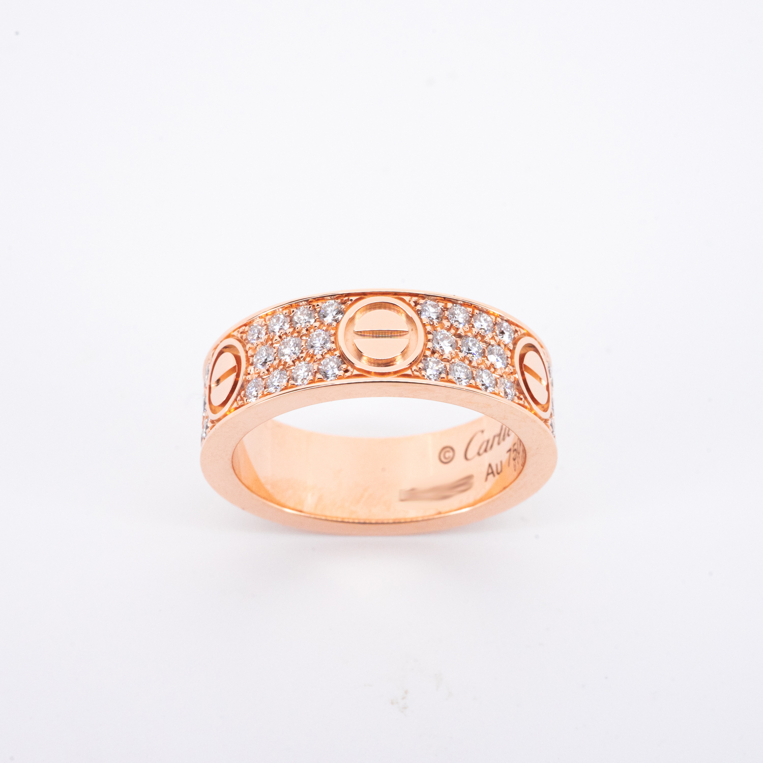 **Sold** แหวน Cartier Love Ring, Diamond-Paved ทองชมพู18K ไซส์ 57# (Used)+กล่องและการ์ดShopไทย2021และใบเสร็จ