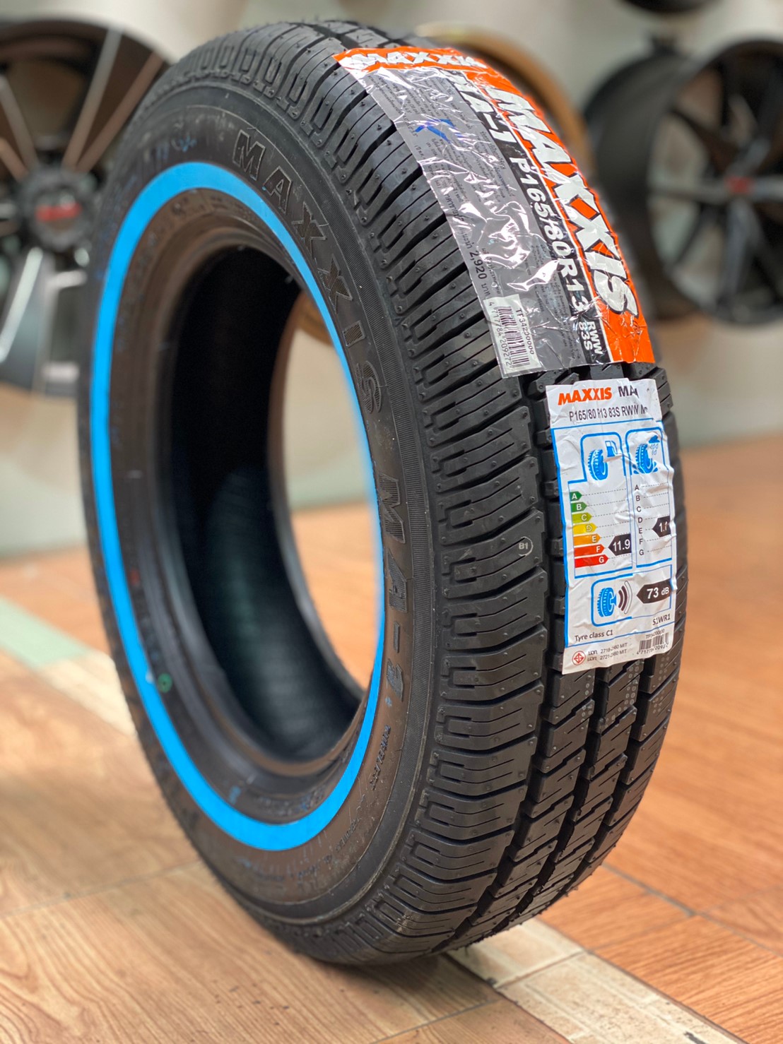 ยางขอบขาว Maxxis 165/80R13 ยางใหม่ปี2020