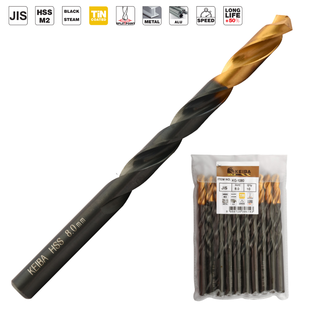 ดอกสว่านเจาะเหล็ก ขนาด 4.1mm. - 7.0mm. No.KG-10 KEIBA GOLD (ราคาต่อดอก)