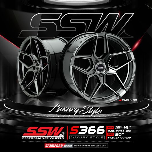 #ล้อแม็กซ์ขอบ18 #SSW366 หล่อ เท่ สไตล์VIP 18x9 ET40 5x114.3 สีดำขอบขาวเงา