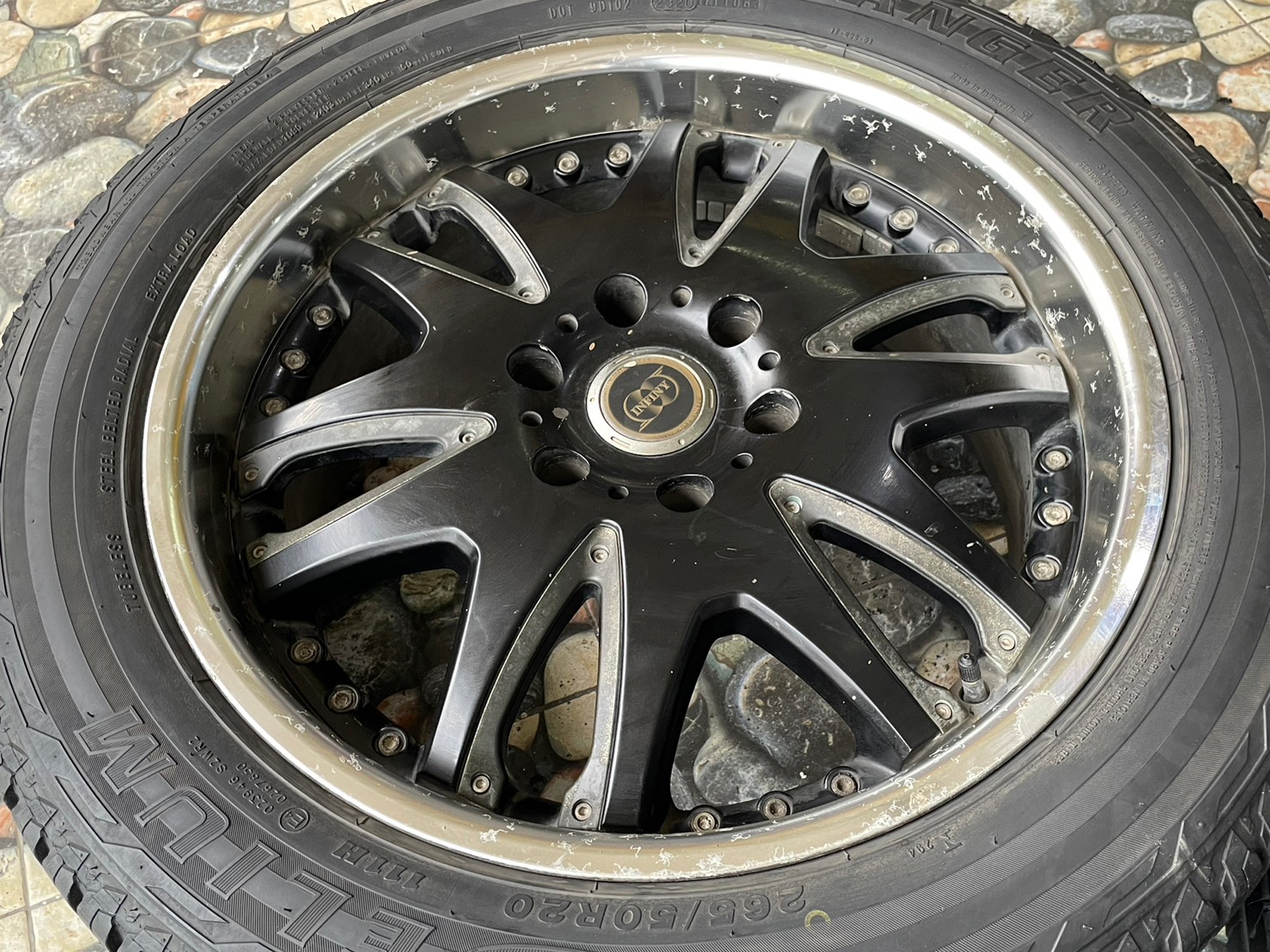 #ล้อแม็กซ์มือสองขอบ20 #Infinity 20x9 ET20 #6x139.7 สีดำขอบเงาพร้อมยาง 265/50R20 ยางปี20