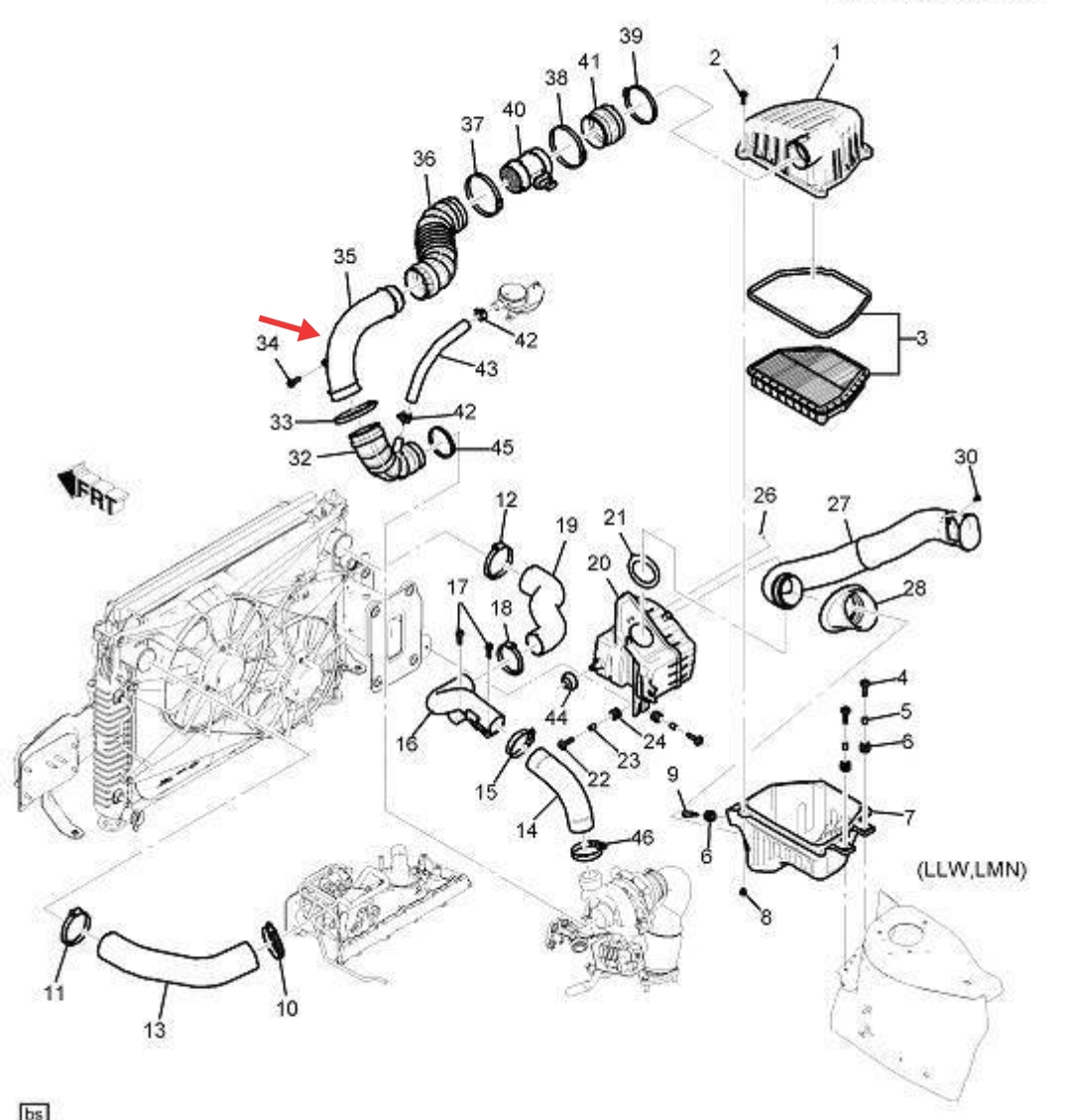 ท่อเทอร์โบ (พลาสติก) CAPTIVA ดีเซล c100 (ปี 2007-2011)