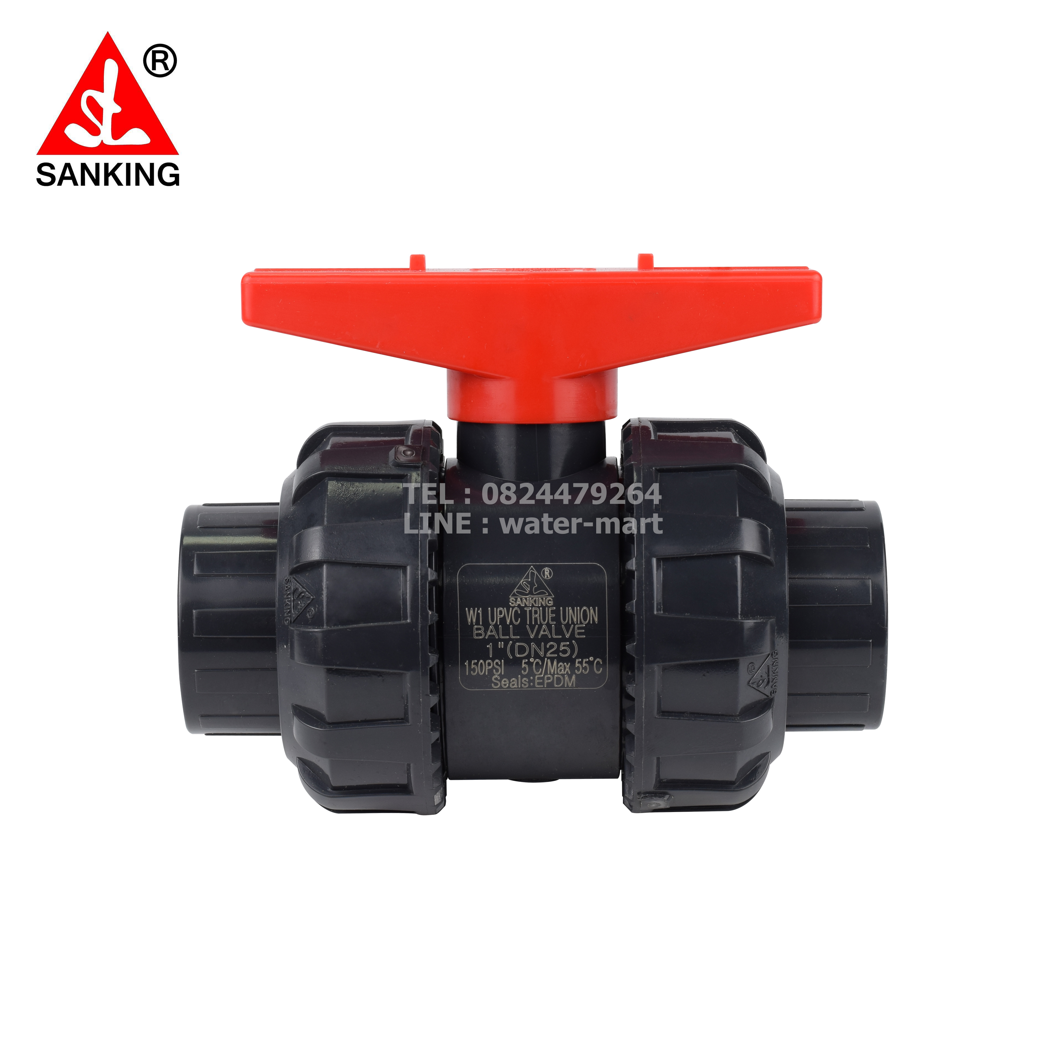 SANKING UPVC TRUE UNION BALL VALVE ขนาด 1 นิ้ว บอลวาล์วยูเนี่ยน, ดับเบิ้ลยูเนี่ยนบอลวาล์ว ยูพีวีซี