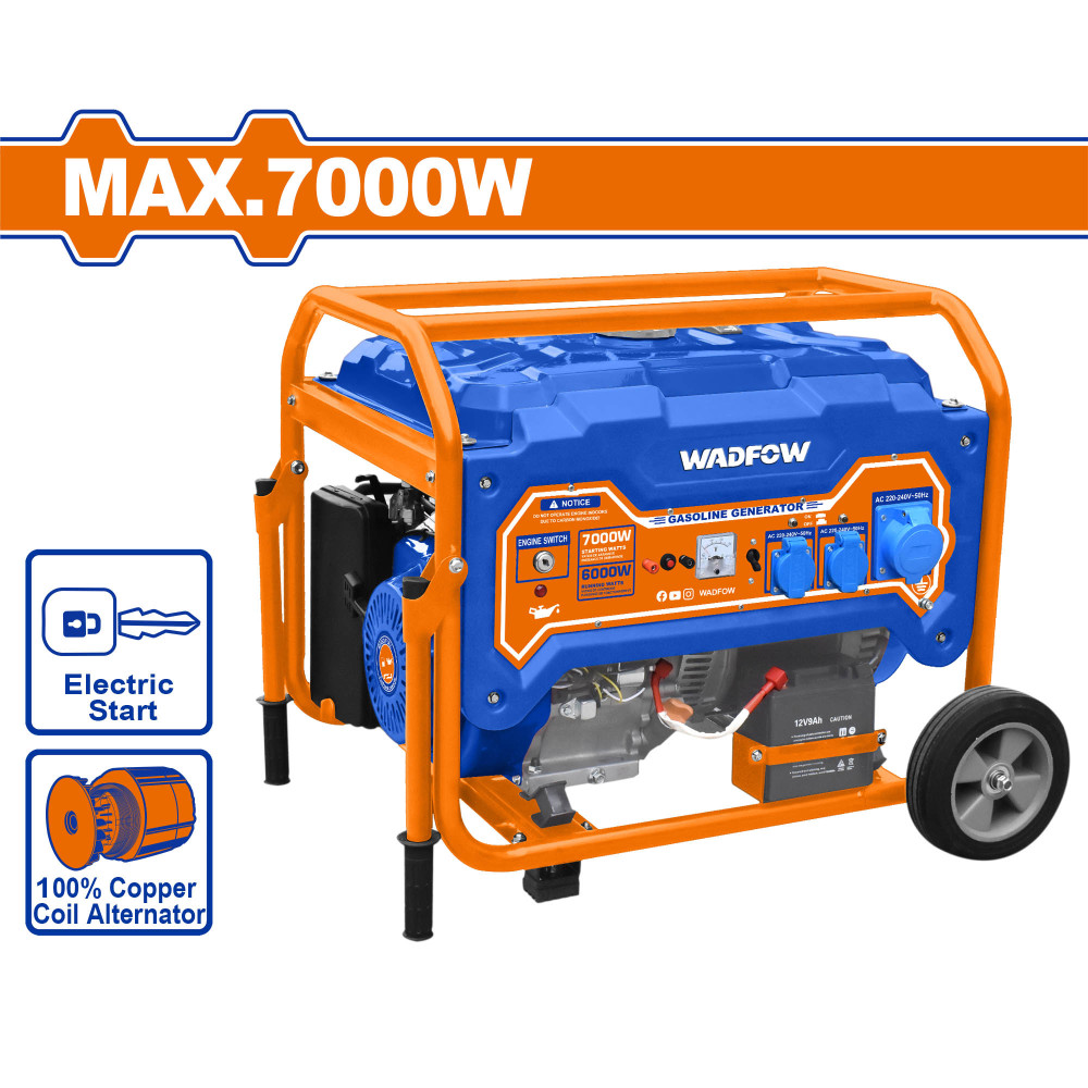 เครื่องปั่นไฟ เบนซิล 7000W No.WGEAA09 WADFOW
