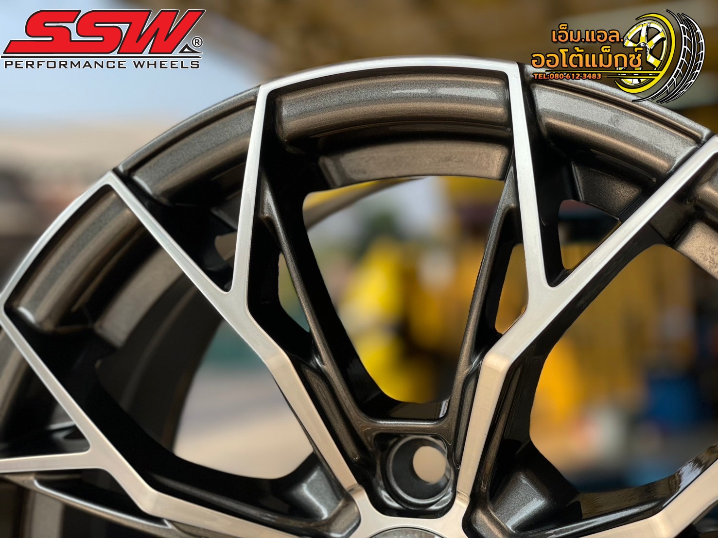 ล้อแม็กซ์ใหม่ขอบ15 สวยหรู สีเทาเงากลึงหน้า SSW389 15x6.5 ET35 4x100