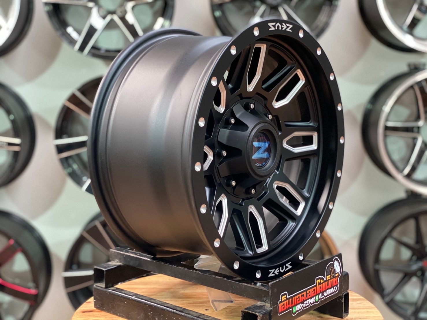 ล้อแม็กซ์ ZEUS By Lenso รุ่น ZEUS-16 ล้อขอบ16 กว้าง8.5 ออฟ0 6รู139.7 สีดำด้านมิลลิ่ง(MBWA)