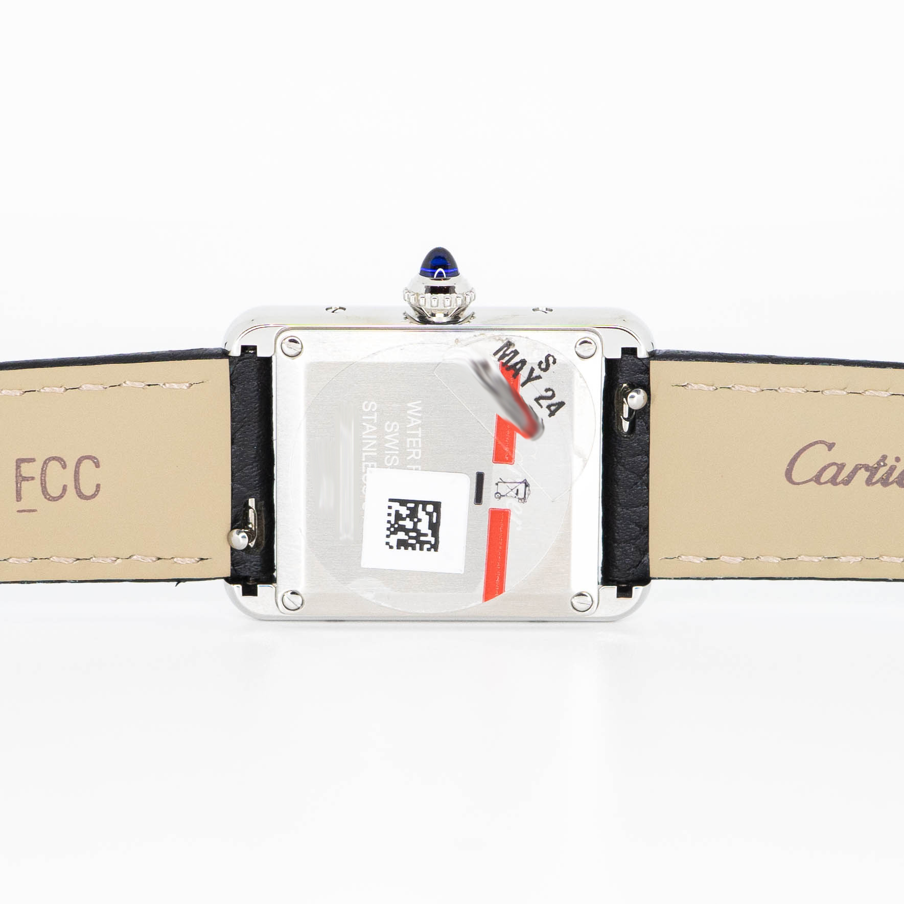 นาฬิกา Cartier Tank Must Watch Small model in Steel, Automatic Movement, Interchangeable Black Grained Calfskin Strap Ref. WSTA0042 (Used) +กล่องและการ์ดไทย2022