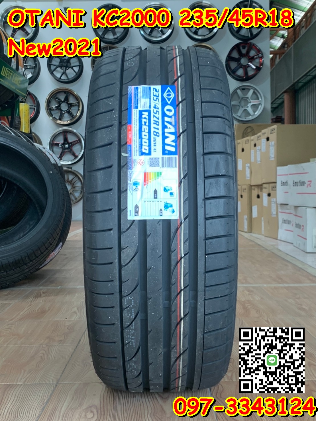OTANI KC2000 235/45R18 ยางคุณภาพดี สมรรถนะสูง นุ่มเงียบ ยางใหม่ปี2021 ราคาพิเศษพร้อมติดตั้งฟรี สามารถสอบถามเพิ่มเติมได้ค่ะ