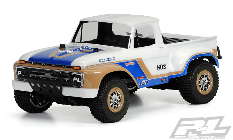 PRO-3408-00 1/10 1966 Ford F-100 Clear Body: Short Course (ใส่ได้กับ Slash2WD, Slash4X4 ต้องเปลี่ยนเสาบอดี้)