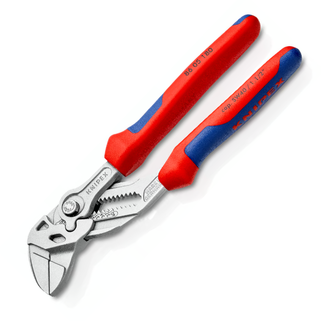 ประแจคอม้า ตัวชุบโครม ด้ามหนา 7" No.86 05 180 KNIPEX