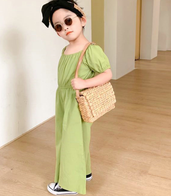 จั้มสูทเด็กผู้หญิง Kesorn Shop Jumpsuit กางเกงขากว้างนำสมัย เวอชั่นเกาหลีสุดน่ารัก สำหรับอายุ 3-8 ปี เสื้อผ้าเด็กผู้หญิง ชุดเดรส แฟชั่นเด็ก