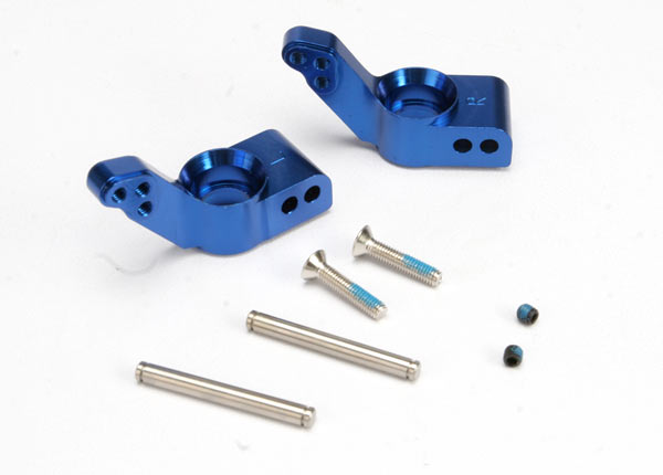 4352X Stub axle carriers, blue-anodized 6061-T6 aluminum, rear (1.5 degrees toe-in)(L&R)