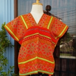 เสื้อ ปักมือ ลายดอกไม้ โทนชมพู-ส้ม