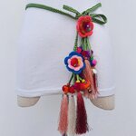 สายรัดเอว แบบสาน สีเขียวขี้ม้า