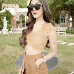 กางเกงขาสั้นเอวสูง ซิปหน้า ตะขอหน้า ปลายขาพับ ผ้าดับเบิ้ล สวยมาก เก็บพุงอย่างเนียน สาว ๆ ใส่แล้วทรงสวย น่ารัก