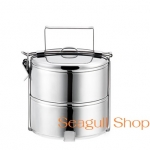 100350102 ปิ่นโตสเตนเลส 10 ซม. 2 ชั้น ตราซีกัล (นกนางนวล) Seagull