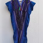 เดรสยาวผ้าปักชาวเขา โทนม่วง