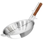 176510 กระทะจีน Vitalux 3 ชั้น 38 ซม. ด้ามไม้สัก ตราหัวม้าลาย