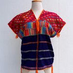 เสื้อกะเหรี่ยงโปว์ โทนแดง-ส้ม ปักแน่น