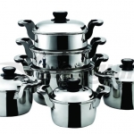 100380106 ชุดหม้อต้มสเตนเลส รุ่นแปซิฟิค 12 ชิ้น (6 ใบ). ตราซีกัล (นกนางนวล)