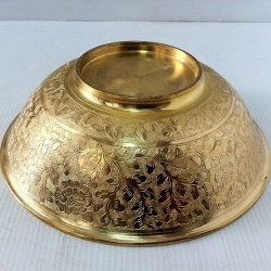 ชามทองเหลืองตอกลาย ขนาด 7 นิ้วครึ่ง