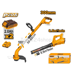 INGCO เครื่องมือเล็มหญ้า + เป่าลม 20V COMBO SET No.COSLI240203