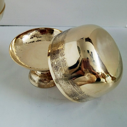 ขันพาน 8 นิ้ว ปั้มลายบัว ขันพานทองเหลืองตักบาตร ทัพพีปั๊มลาย