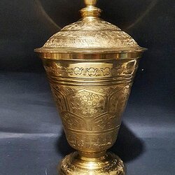 โกศพิมพ์ใหม่ เบอร์ 2 ตอกลายกลีบบัว โกศทองเหลืองไทย premium