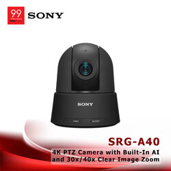 Sony SRG-A40 4K PTZ Camera with Built-In AI and 30x/40x Clear Image Zoom (Black , White)