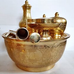 เชี่ยนหมากชาม 9 นิ้ว ตอกลายช้างไทยทรงเครื่อง Premium & Luxury