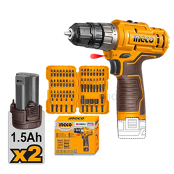 INGCO สว่านไร้สาย 12V + ชุดดอกไขควงกระแทก COMBO SET No.COSLI24011