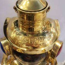 ตะกียงทองเหลืองสามตาซีก ตะเกียงแขวนติดผนัง