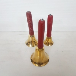 กระดิ่งทองเหลืองด้ามแดง สามขนาด