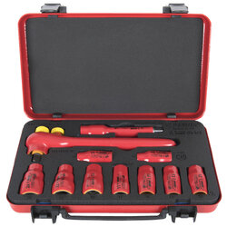 ชุดบ๊อกซ์ VDE ขนาด 1/2" 11 ตัวชุด 1000V บรรจุในกล่องเหล็ก No.190VDE6P11A UNIOR