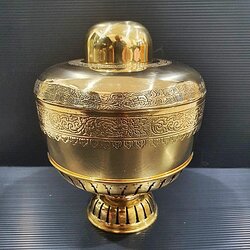 ขันพานฉลุฝาปิด 5 นิ้ว ทองเหลืองแผ่นปั๊มขึ้นรูป น้ำหนักเบา สำเนา