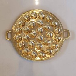 กระทะพิมพ์ขนมครกทองเหลือง 28 หลุม ขนาด 13 นิ้ว หล่อหนาพิเศษ