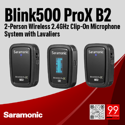 Saramonic Blink500 ProX B2 Wireless 2.4GHz Clip-On Microphone System with Lavaliers