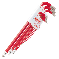 ประแจหัวบอลเตเปอร์ ยาว แบบชุปสี 1.5-10mm 9ตัวชุด สีแดง No.TLC-S9NRE EIGHT
