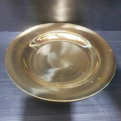  จานข้าวทองเหลือง 10 นิ้ว ผิวเรียบ ทองเหลืองหล่อหนา 