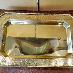 ถาดน้ำชาทองเหลือง ความยาว 15 นิ้ว