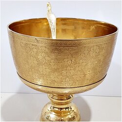  ขันพานทองเหลือง 8 นิ้ว ทัพพี ตอกลายดอกมะลิล้วน 