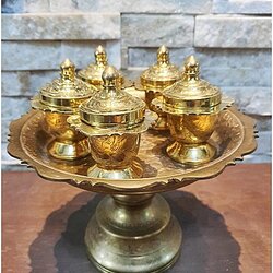 เชี่ยนสูง หม้แพาน 7 นิ้วตอกลายสัตตบงกช ตลับลูกเชี่ยนตอกลาย