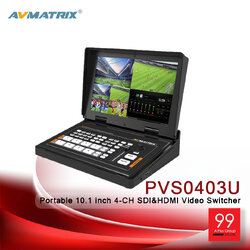 AVMATRIX PVS0403U Portable 10.1 inch 4-CH SDI&HDMI Video Switcher