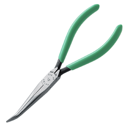 คีมปากแหลม ยาว มินิ ด้ามเขียว ปากงอ ขนาด 6" No.HE-D15 KEIBA