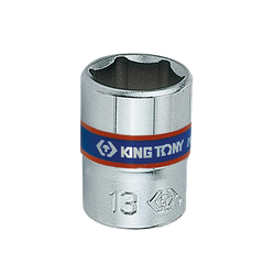 ลูกบ๊อก สั้น สีขาว ขนาด 1/4" 6 เหลี่ยม แบบมิล รุ่น 2335 KING TONY