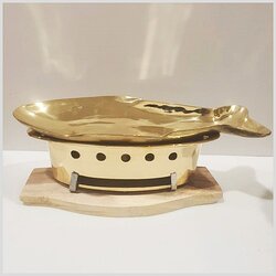  ชุดเตานึ่งปลาแป๊ะซะไซด์เล็ก ทองเหลืองแท้ ทั้งชุด ความยาว 15 นิ้ว 